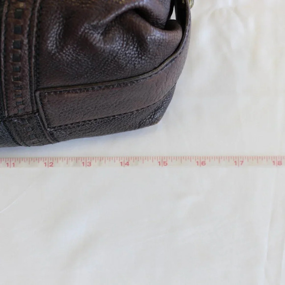 Brighton Montana Black & Brown Pebbled Leather Studded Large Purse Boho Handbag - Picture 16 of 16